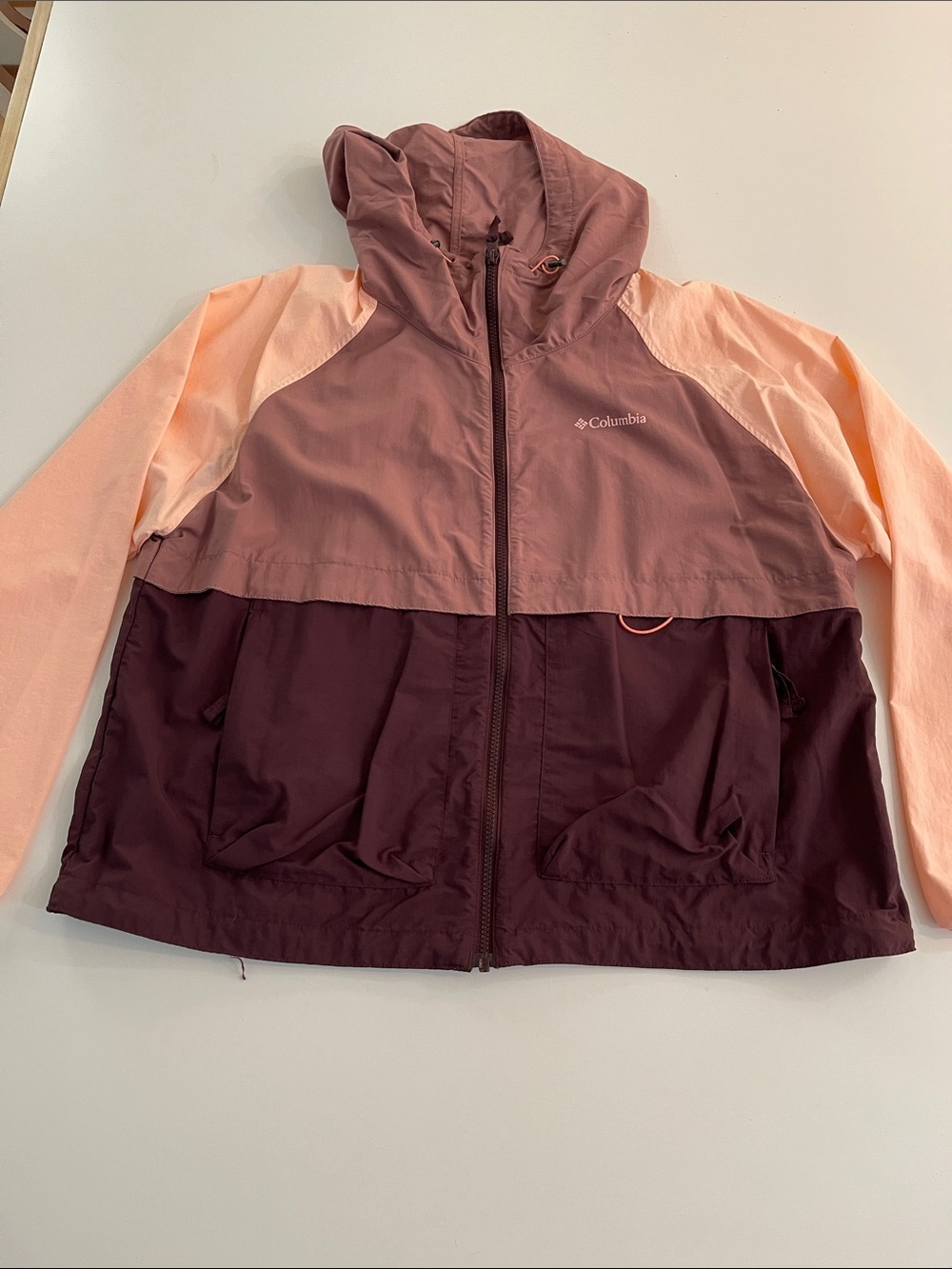 Columbia women’s Columbia Hooded Rain Jacket - Plum, Mauve & Peach